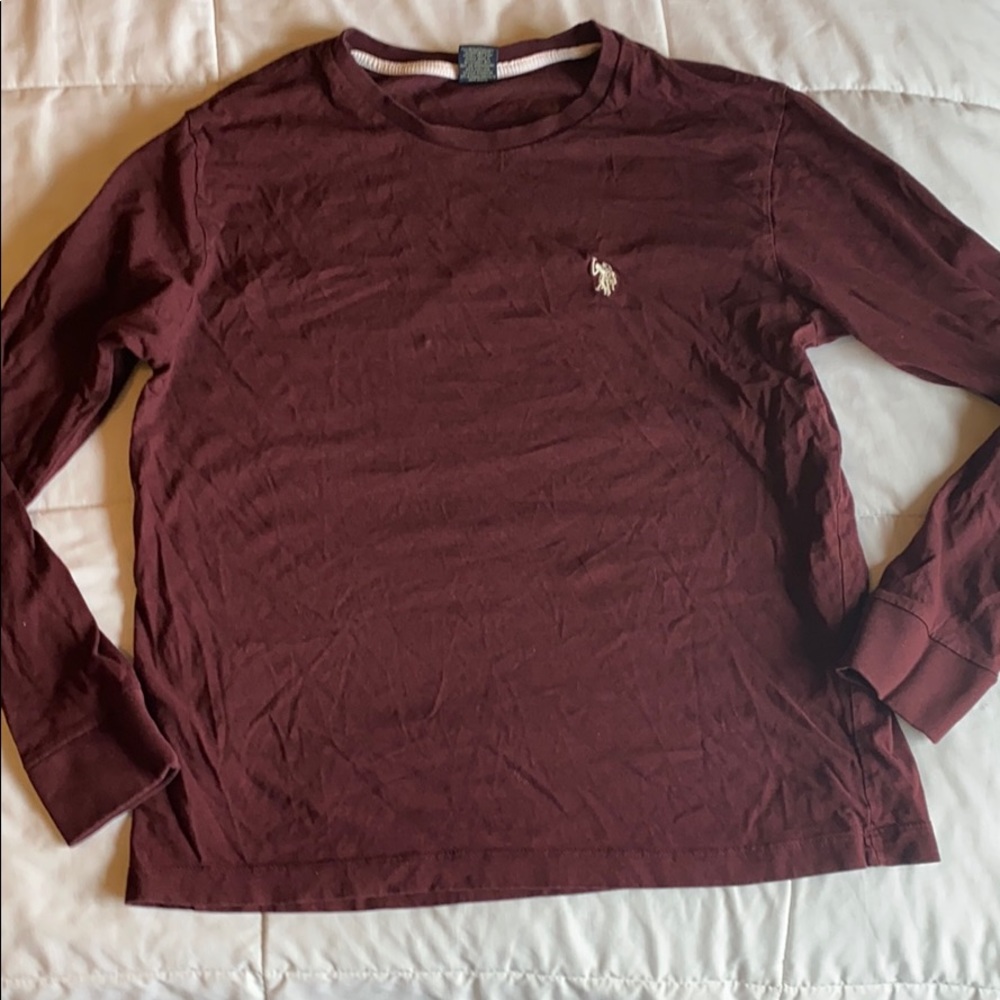 Maroon polo long sleeve shirt